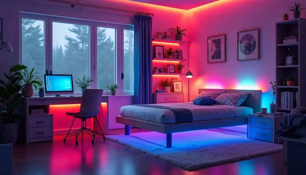 Kreative Ideen mit LED Streifen Jugendzimmer für mehr Style
